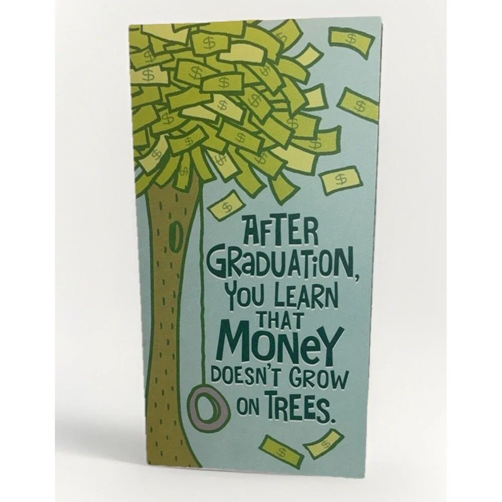 Hallmark Grad Card “Money Doesn’t Grow On Trees It Comes In Cards” Money Holder